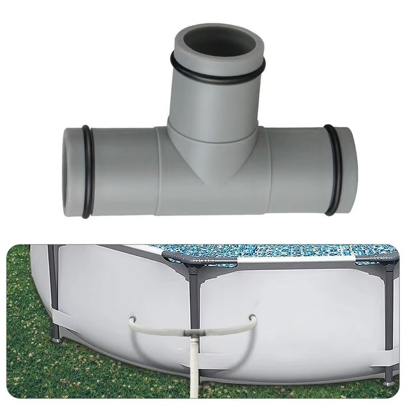 Connecteur de pompe de piscine, Gadget de connexion de tuyau bidirectionnel pour tuyau de 1-1/4 pouces ou 32mm avec joint torique en caoutchouc, fournitures de piscine hors sol pour