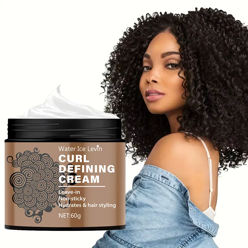 Crème coiffante pour boucles 60g - Crème coiffante hydratante pour cheveux normaux, hommes et femmes, avec une formule végétale facile à utiliser et portable