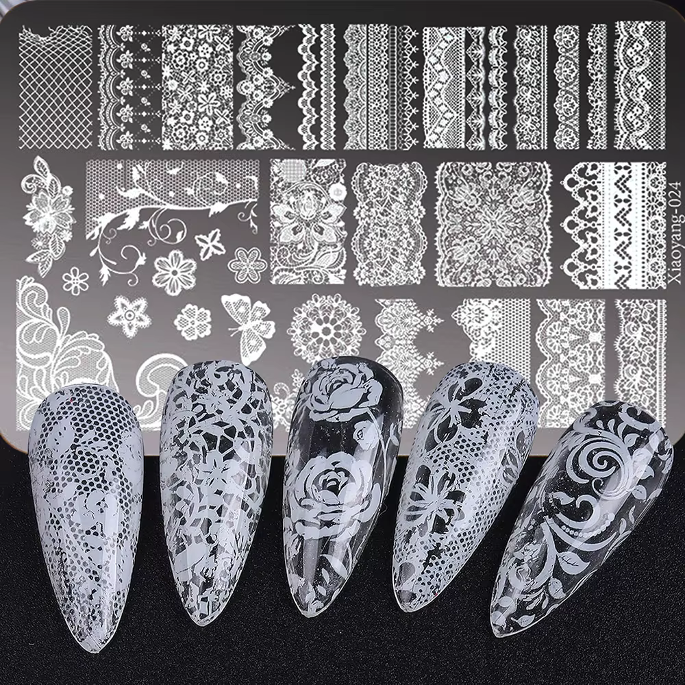 Pochoir de Stamping Métallique pour Nail Art 14