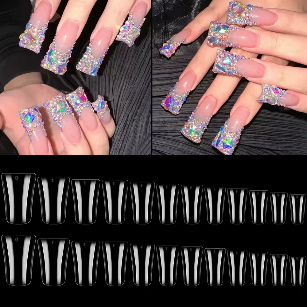 120 pièces 12 tailles pieds de canard Style faux ongles pointes d'ongles