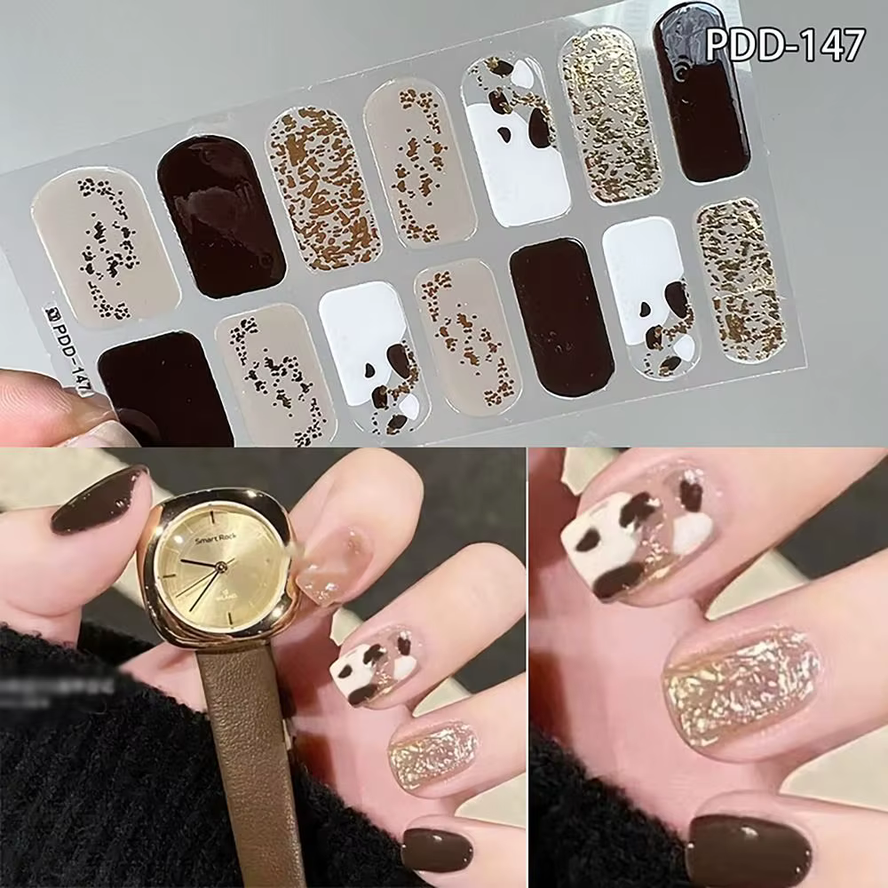 14 Bandes d'Autocollants en Gel Semi-Durcis pour Ongles