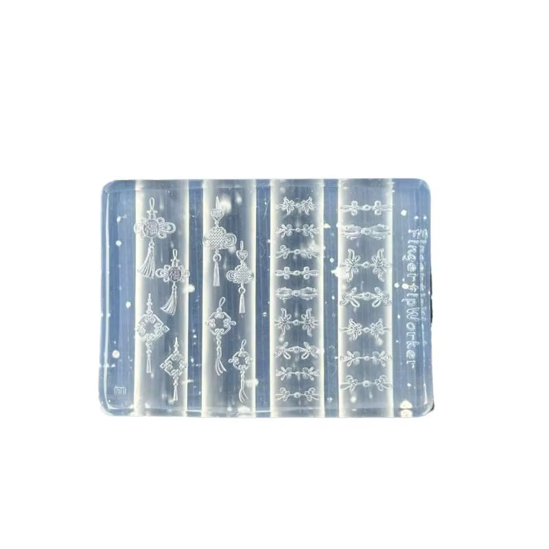 Moule à ongles en Silicone 3D Chic avec modèle de fleur et Art de nœud chinois Vintage pour les projets de manucure à faire soi-même