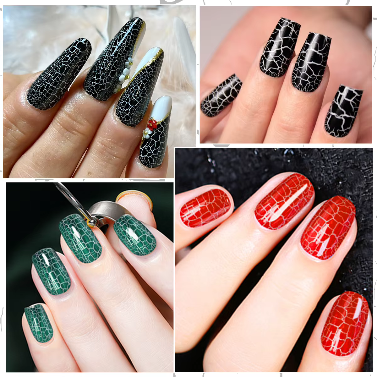 Quatre Lily 7ml Crackle Gel vernis à ongles hybride naturel sec bricolage Nail Art Cracking Gel