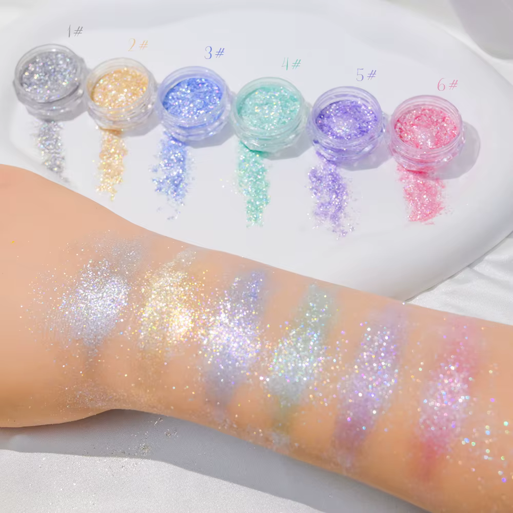 Poudre à ongles opale dorée Super brillante
