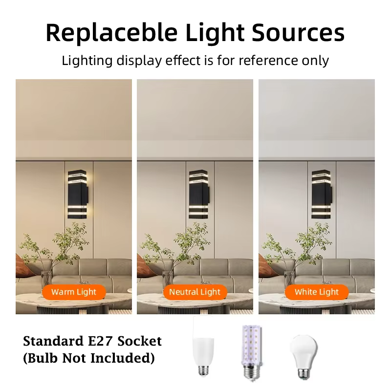 LED appliques extérieures E27 haut vers le bas applique murale extérieure IP65 LED étanche applique lampe pour porche porte d'entrée jardin applique