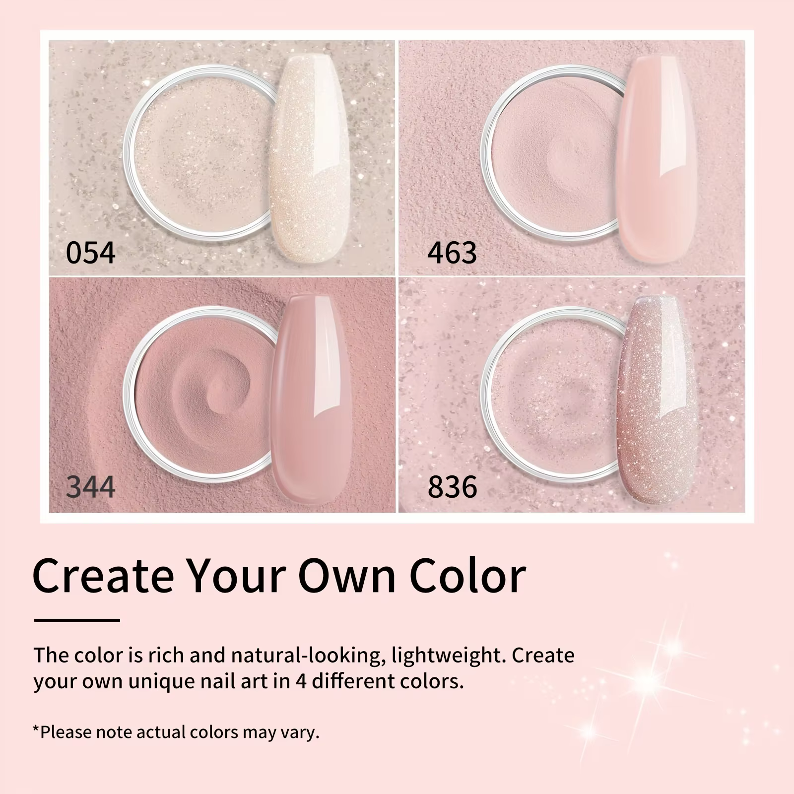 Kit de poudre à ongles DOULINGDAI 4 couleurs - Couleurs printemps/été