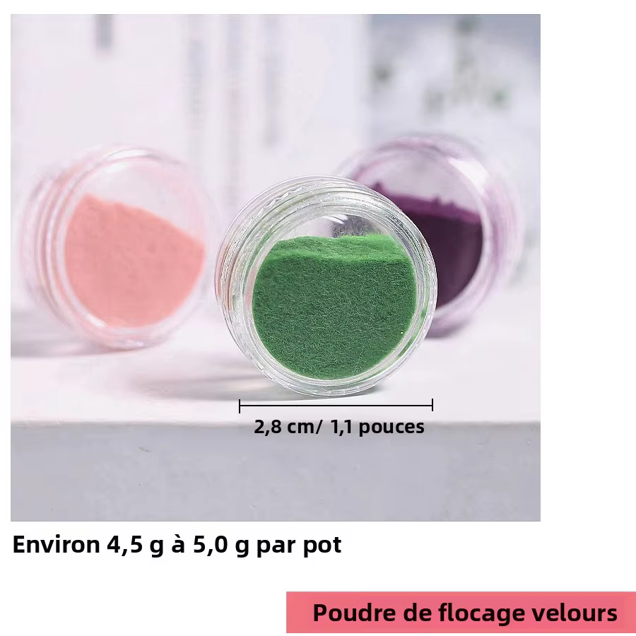 Poudre de flocage de Pigment de velours pour Nail Art