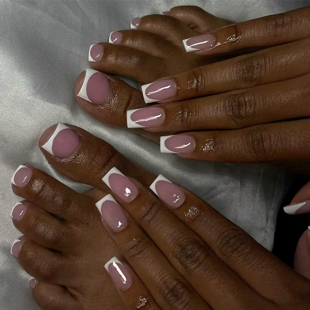 60 pièces/boîte – Faux ongles à presser de haute qualité pour manucure et pédicure – Blanc