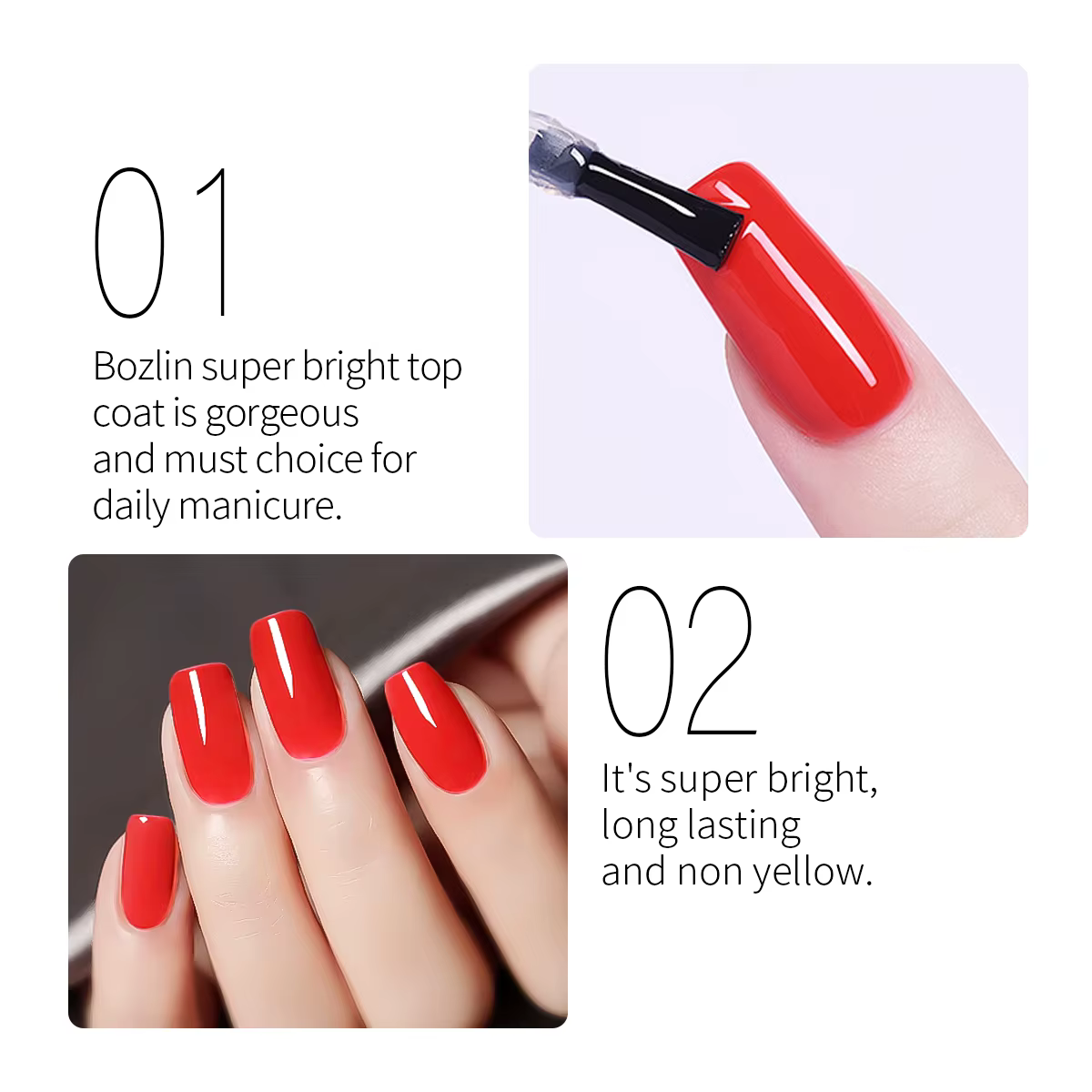 Vernis à ongles en gel ultra-brillant Hassleless Single Pack - couche de finition en gel brillant