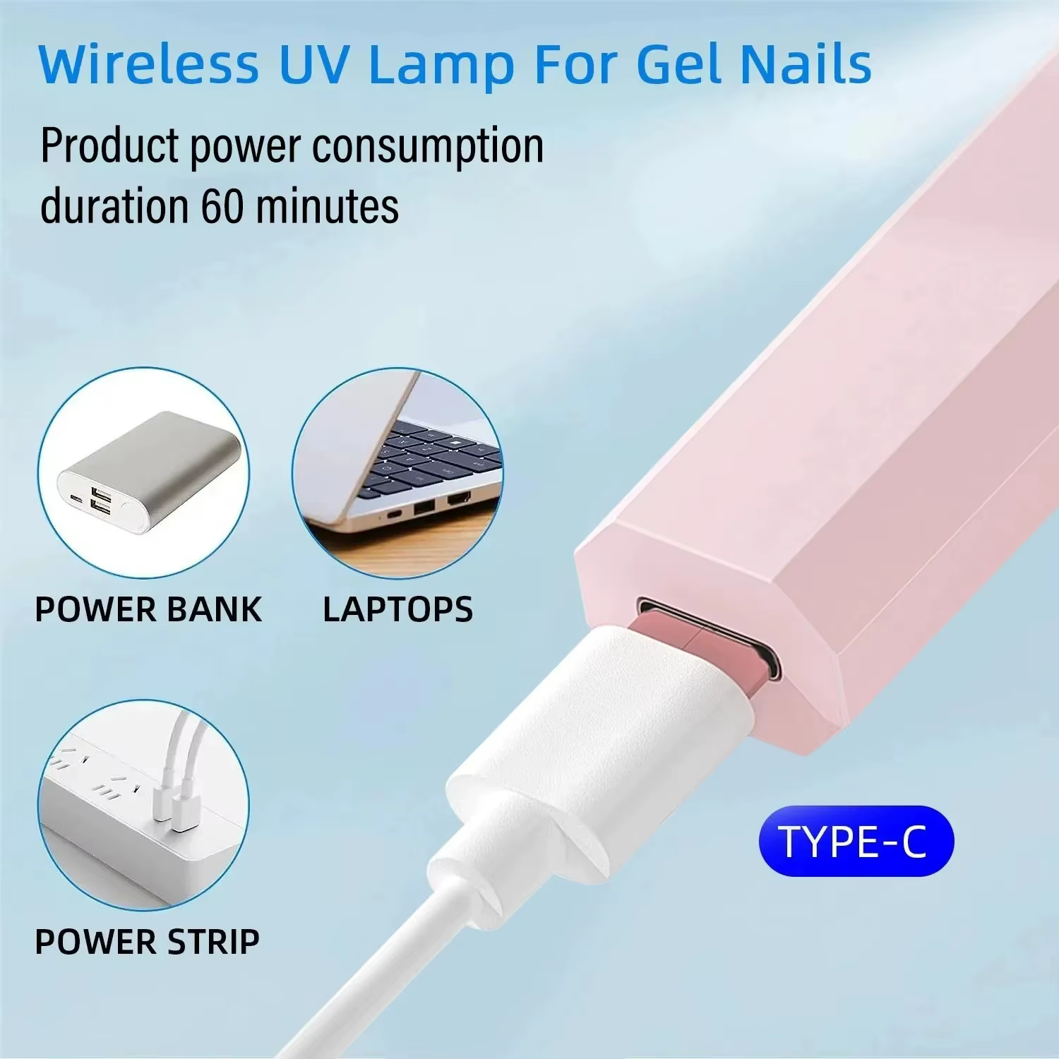 Lampe monogramme portative UV LED pour ongles