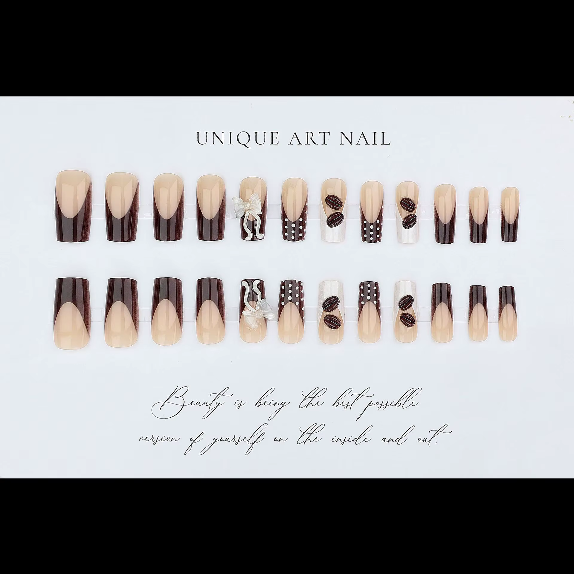 24 pièces imprimé léopard français presse sur ongles courts amande couverture complète faux