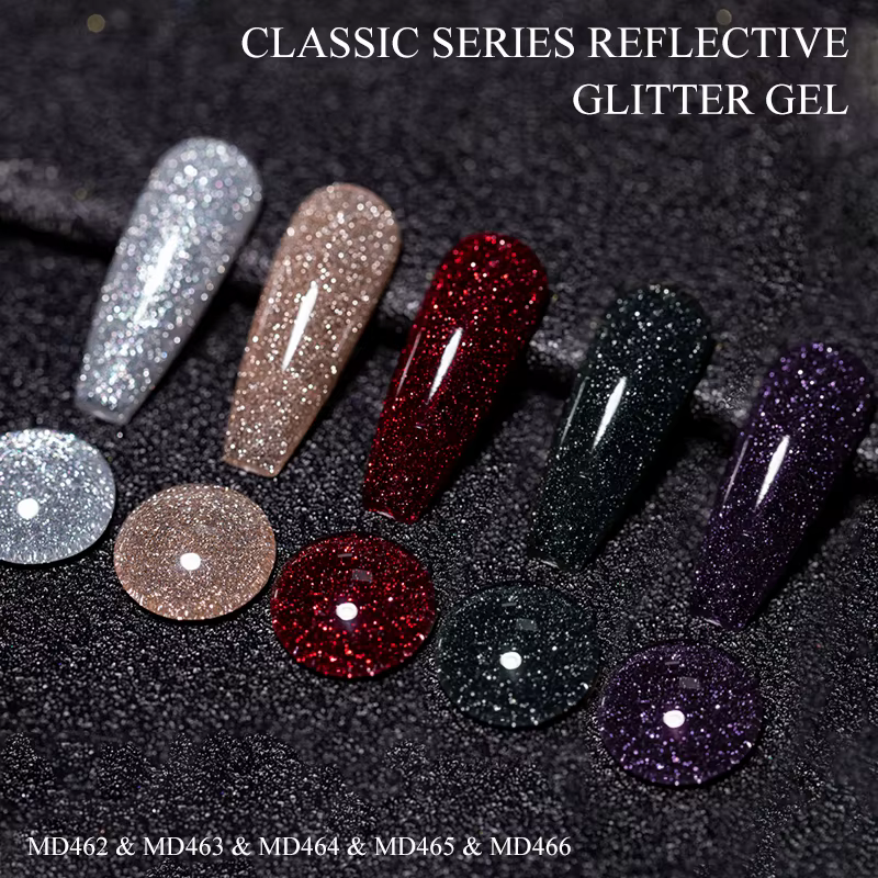 Vernis à ongles gel réfléchissant argenté 8ml