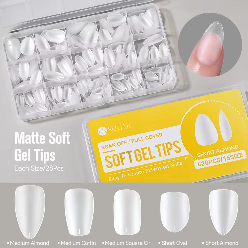 UR SUGAR 420PCS/Boîte Capsules d'ongles en gel souple