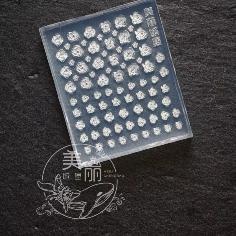1 pièces 3D Rose tulipe Lotus bricolage Design Silicone Nail Art ongles moule acrylique