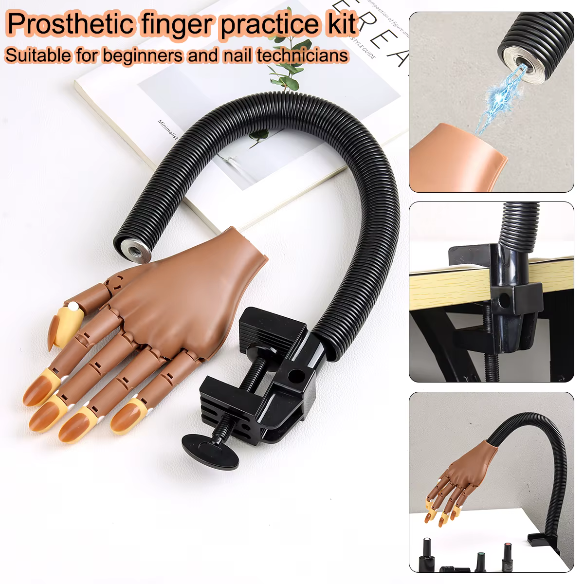 Kit d'entraînement pour nail art avec main prothétique