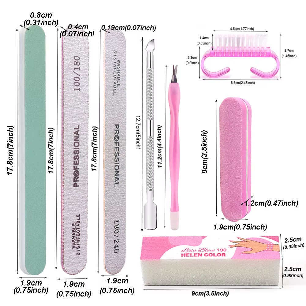 Kit d'outils de manucure et pédicure professionnel 8 pièces/ensemble : lime à ongles