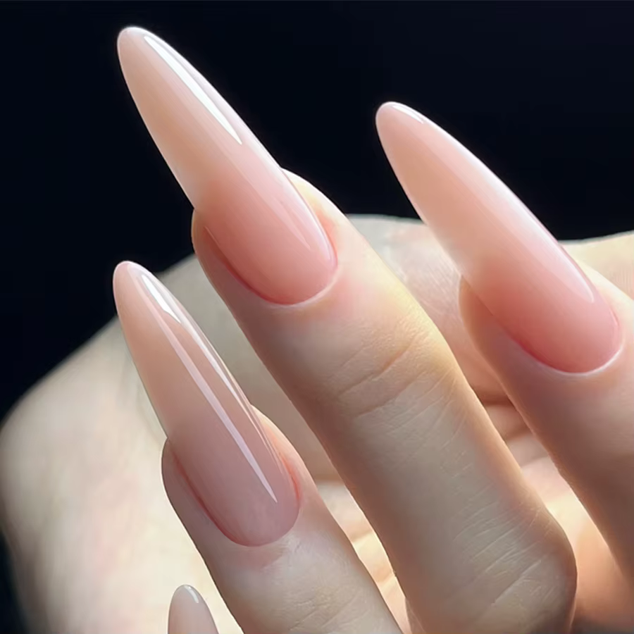 1 flacon de 15 ml de vernis à ongles gel rose nude transparent brillant UV LED