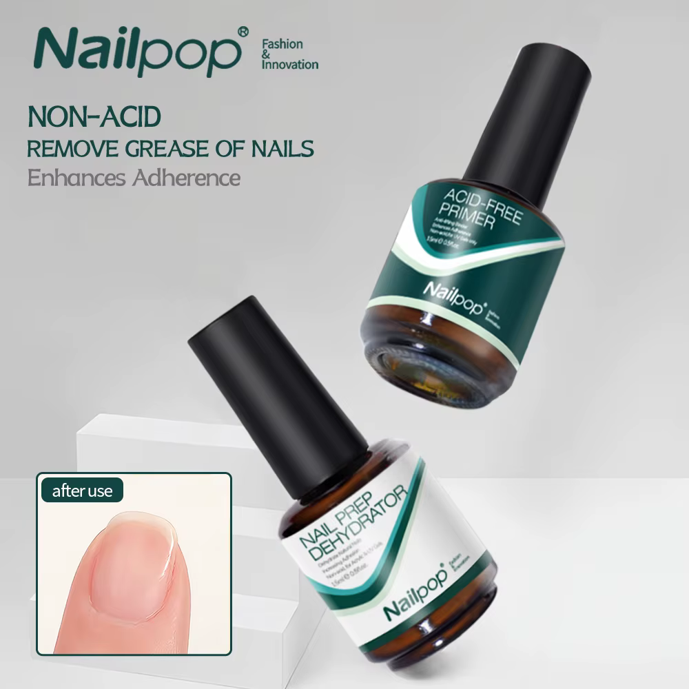 Déshydratant et primer pour ongles sans acide, préparation naturelle pour ongles, primer de liaison déshydratant, vernis pour ongles souples, fournitures pour ongles en gel, salon, 1/2 pièce