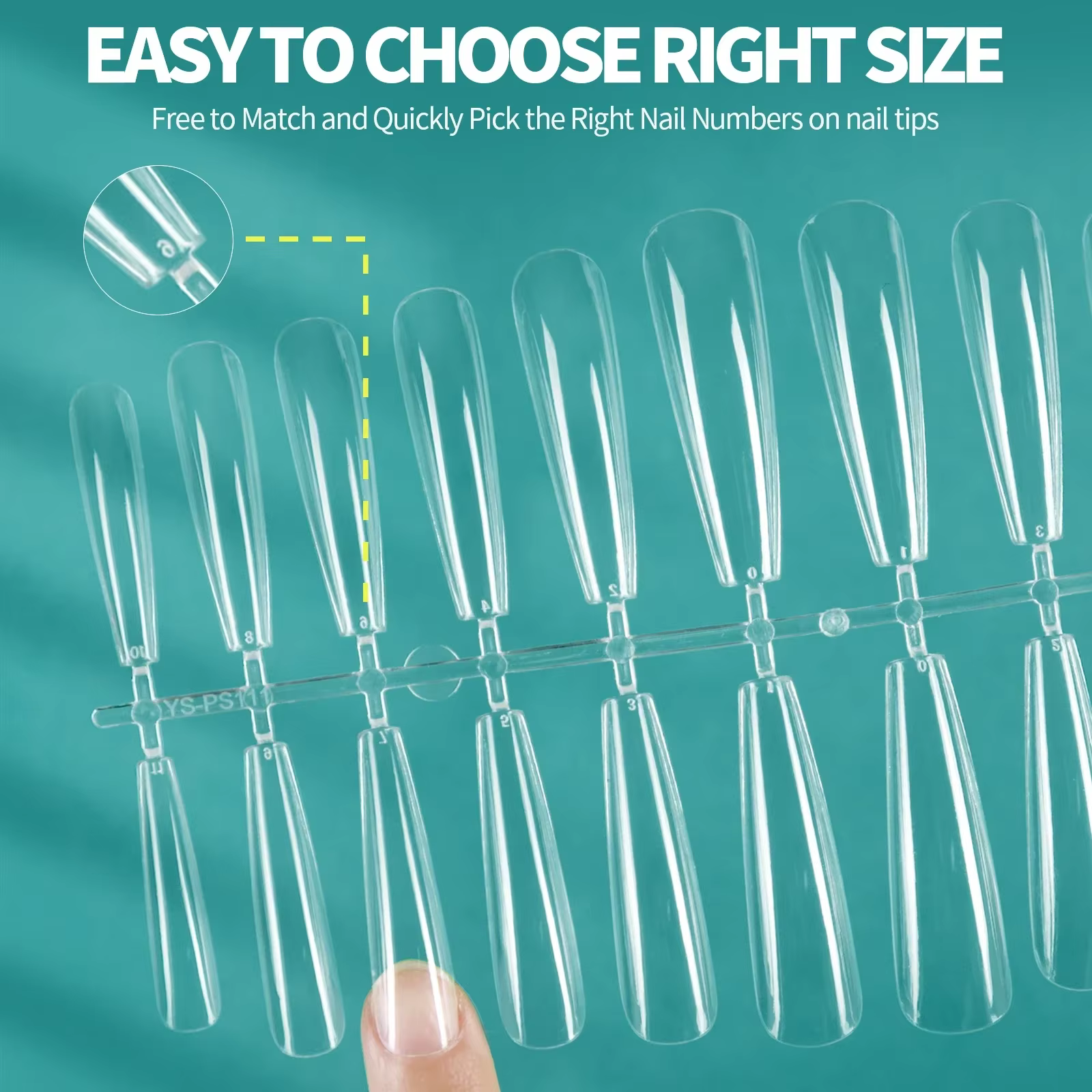 Nailpop XXL cercueil ongles conseils couverture complète Extra Long acrylique système d'extension clair artificiel faux