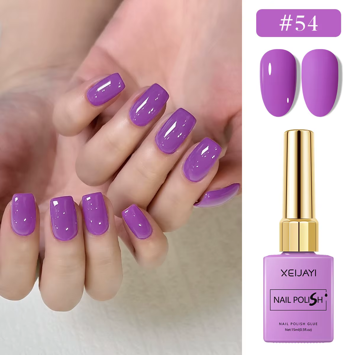 6 pièces/ensemble 15ml Gel vernis à ongles 6 couleurs romantique violet nu Nail Art
