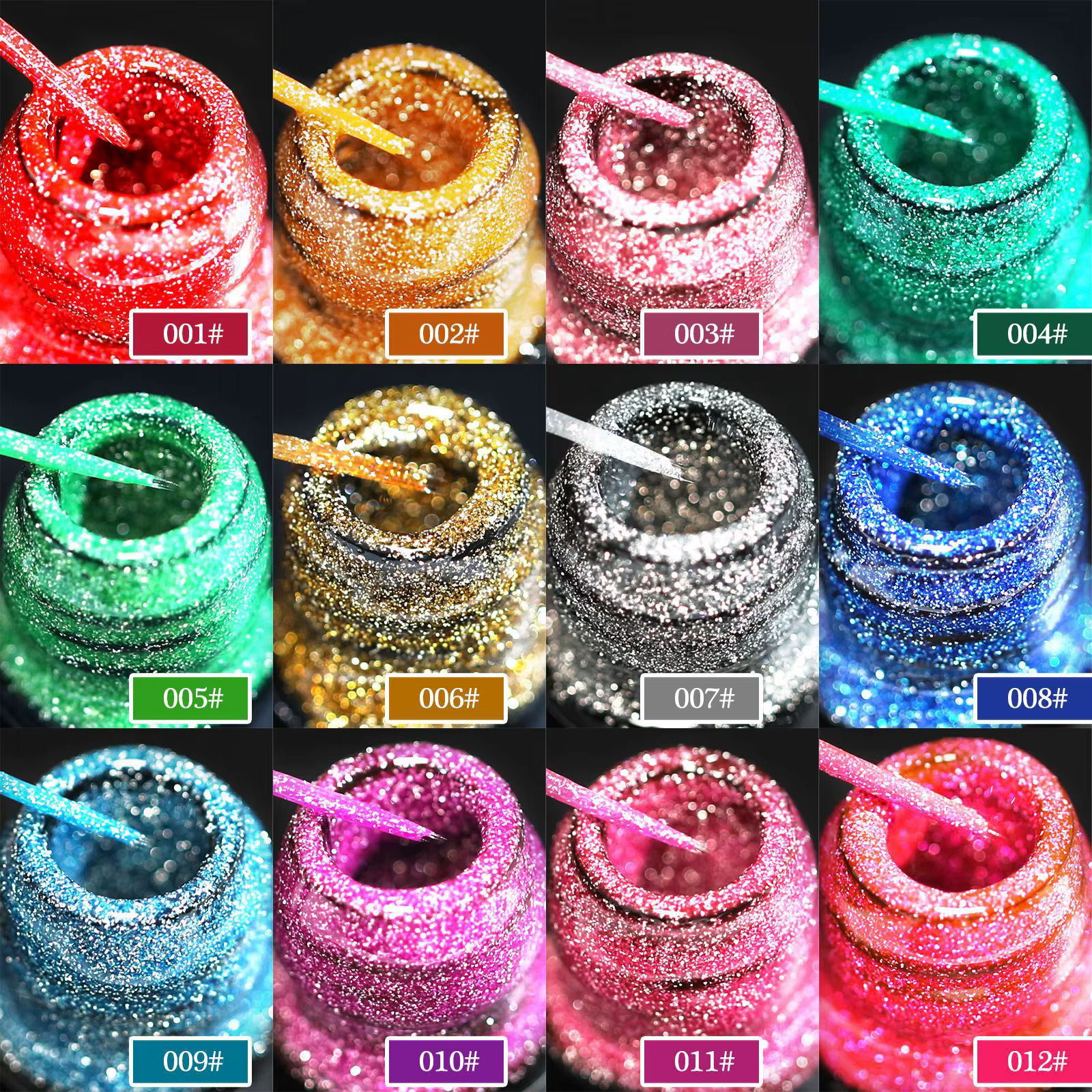 Gel vernis à ongles doré argenté scintillant