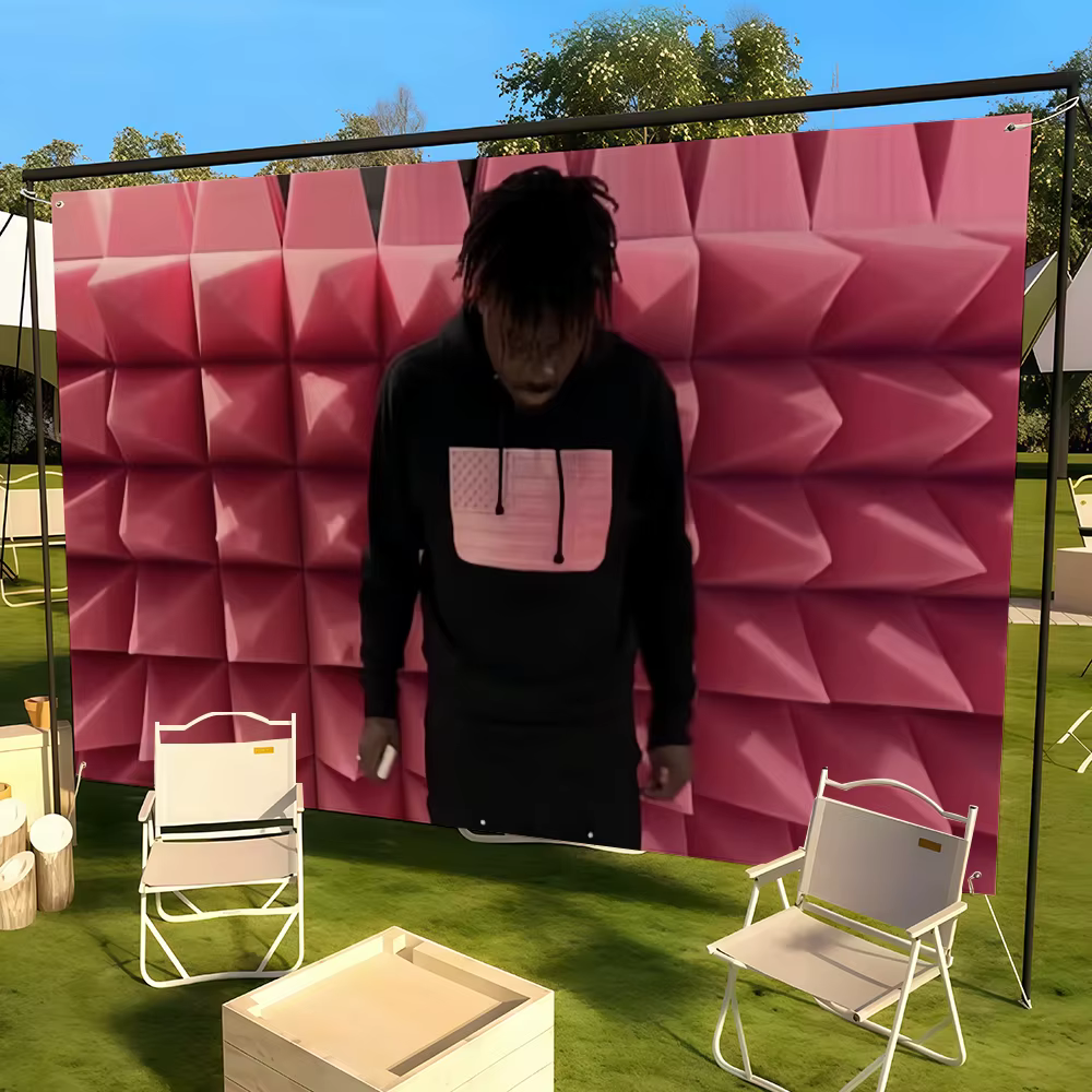 Drapeau rose de Pâques du rappeur Fakemink, idéal pour les fêtes, les clubs, la décoration murale intérieure et extérieure, bannière, cadeau pour les fans
