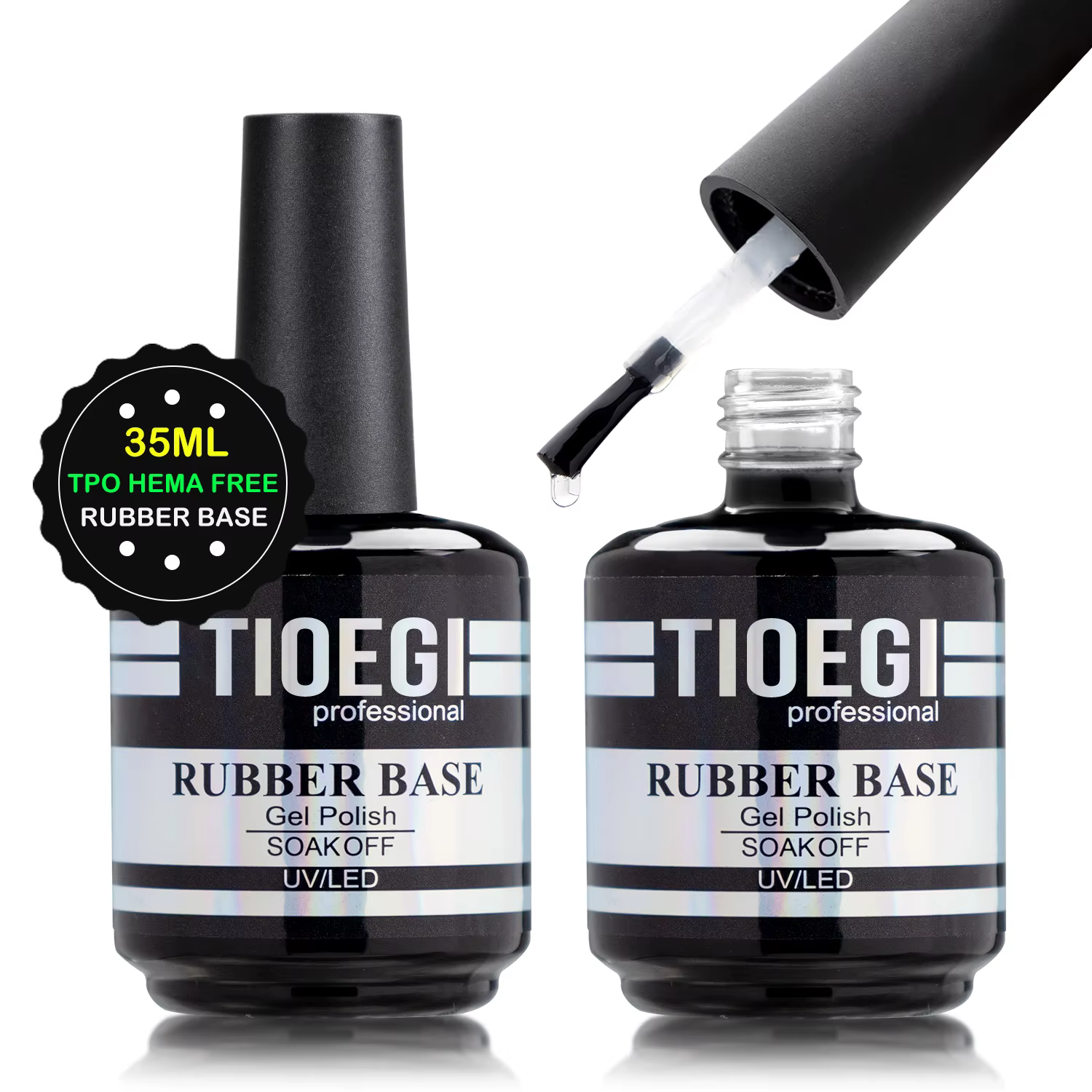 TIOEGI 35ML Gel de base en caoutchouc grande capacité avec pinceau