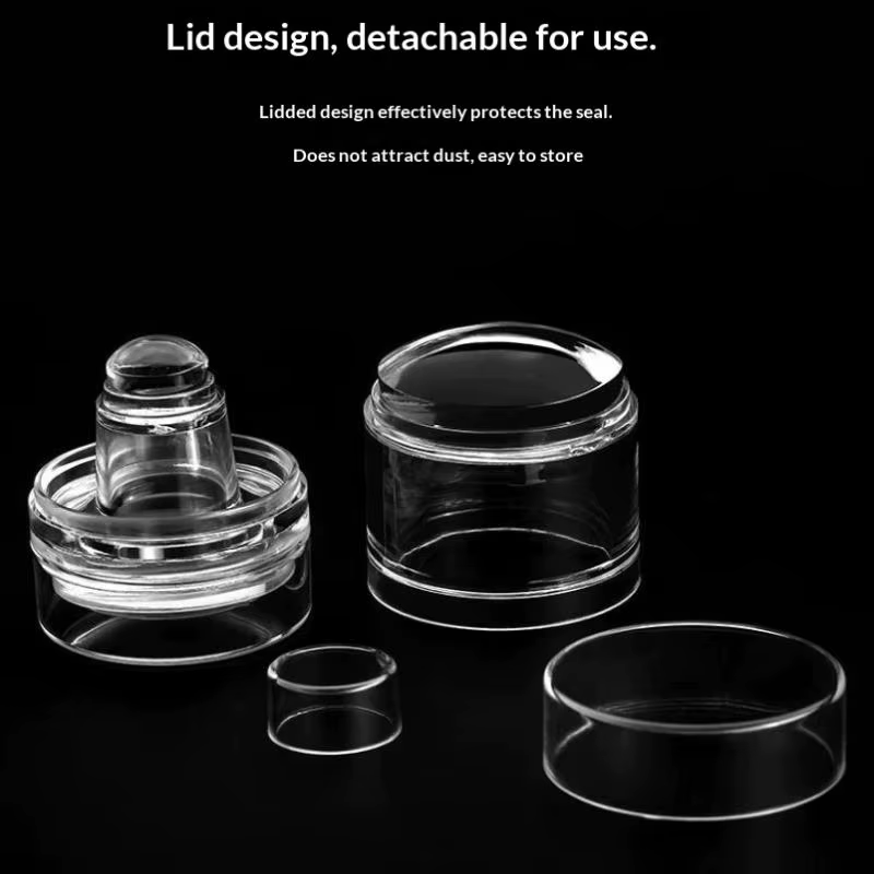 Outil de tamponnage pour ongles en silicone à double tête, transparent, pour manucure française, modèle DIY pour la création de motifs d'ongles en salon et à domicile