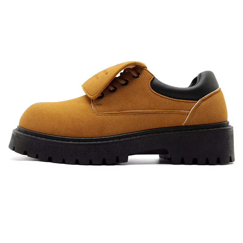 Bottes Derby pour hommes, chaussures basses de travail, semelle épaisse, cuir suédé, respirantes, confortables, antidérapantes, Style Vintage, 2025