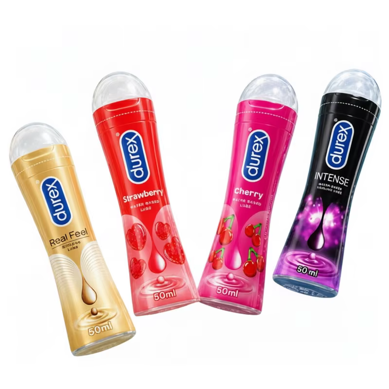 Lubrifiant Intense Durex 50ml à la Fraise, à Base d'Eau, pour Jouets Sexuels, Massage Anal et Vaginal, Gel Lubrifiant pour Orgasme Adulte