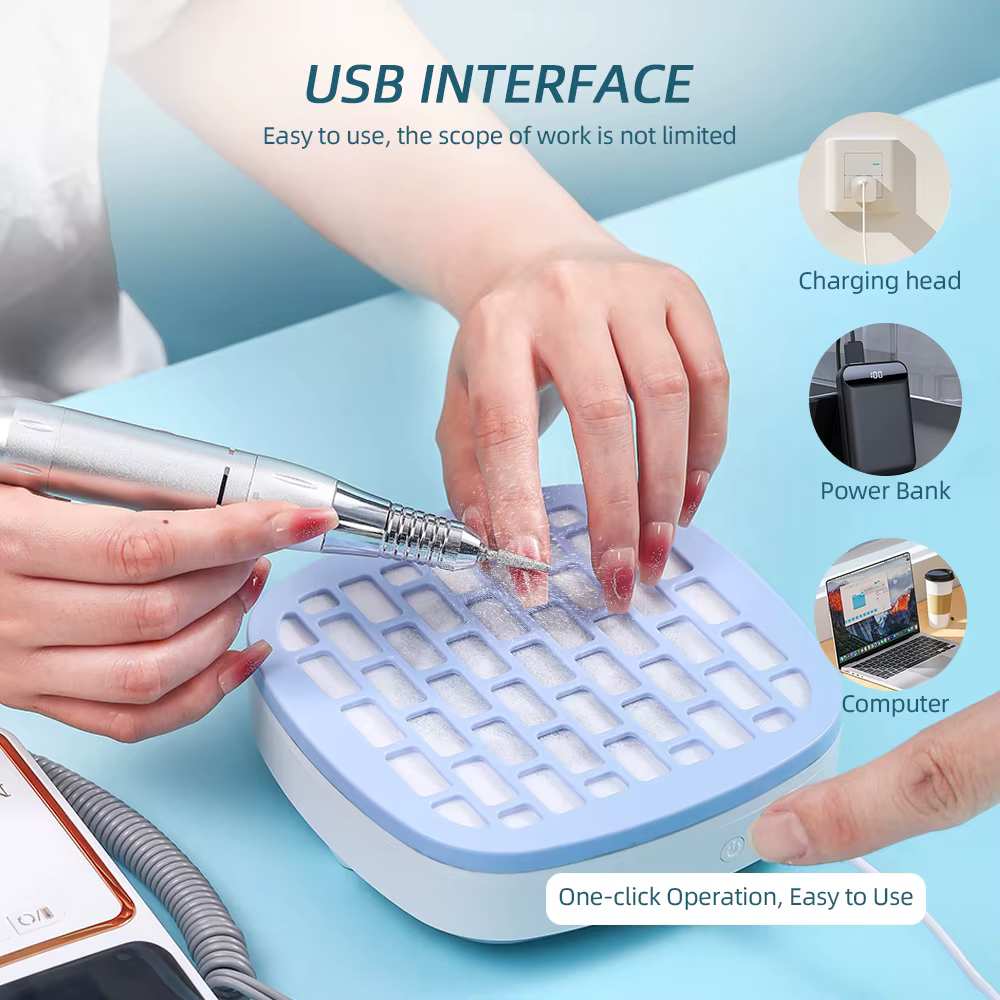USB Mini manucure aspirateur à ongles forte aspiration collecteur de poussière d'ongle Portable Nail Art