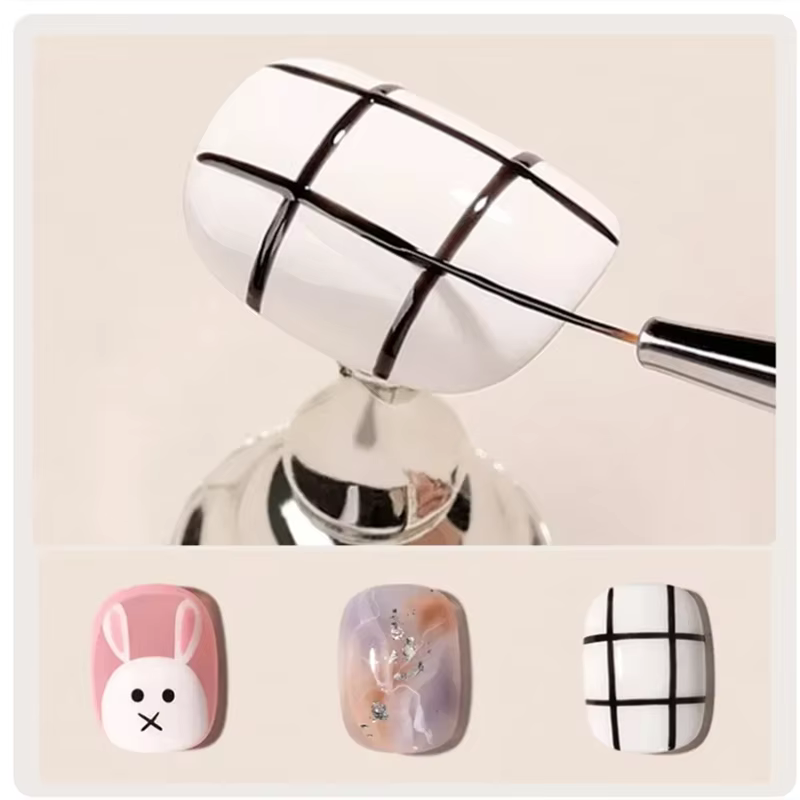 Pinceau à rayures en acrylique pour nail art