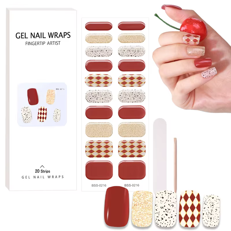 Mode Semi - cured gel Nail Art autocollant manucure UV LED lumière flash fleur ongle
