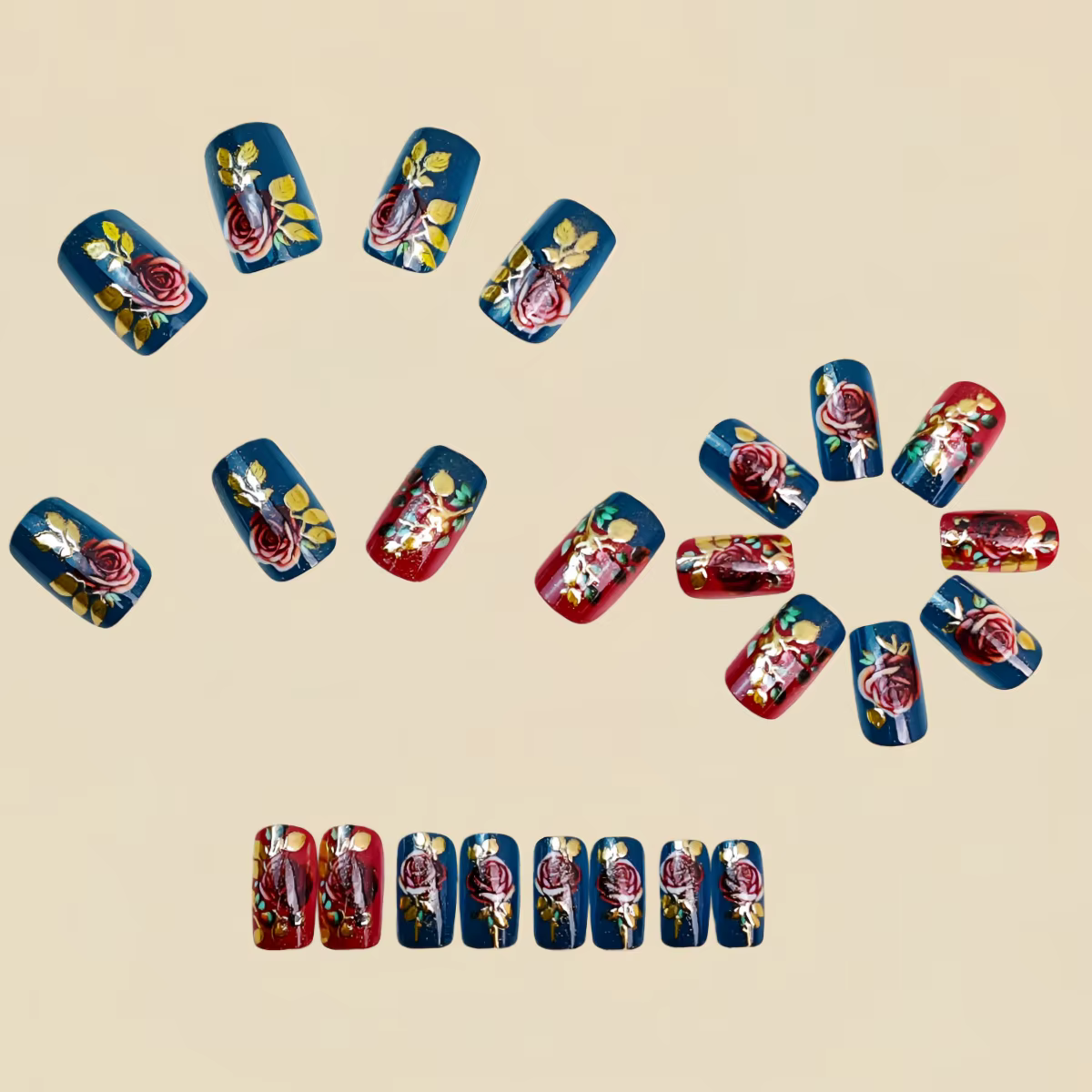 Faux ongles mi-longs pour femmes