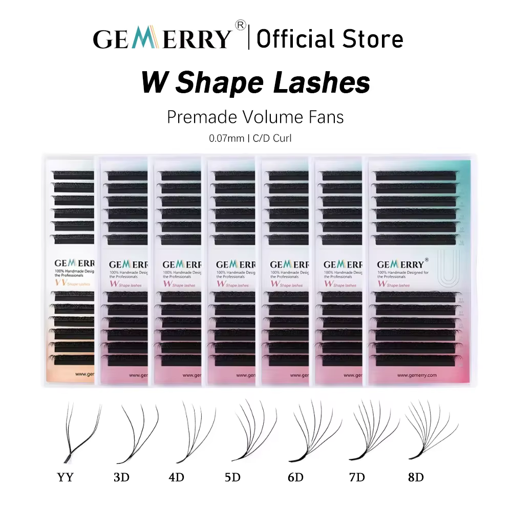 Gemerry YY cils en forme 3D 4D 5D 6D 8D ventilateurs préfabriqués Extension
