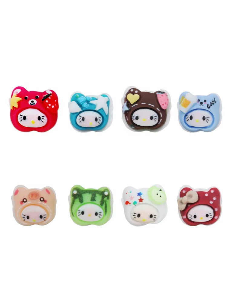 50 Pièces/Paquet Breloques pour Ongles Chat Mignon - Couleurs Assorties KT Kitty