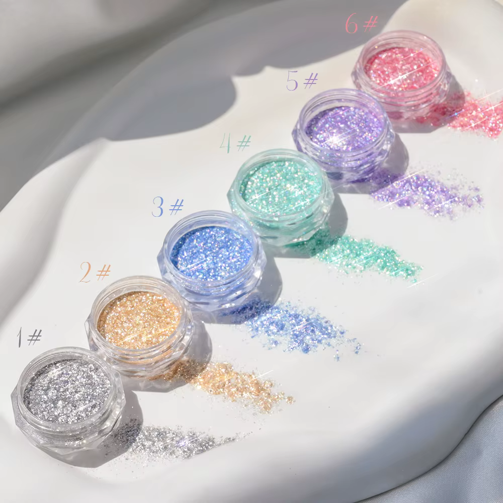 Poudre à ongles opale dorée Super brillante