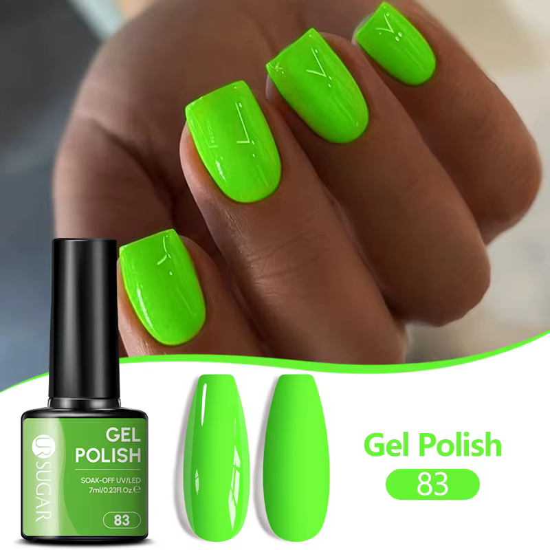UR USGAR 7ML Vernis à Ongles Gel Couleurs Néon Printemps-Été Semi-Permanent Soak Off UV LED pour Manucure et Nail Art DIY