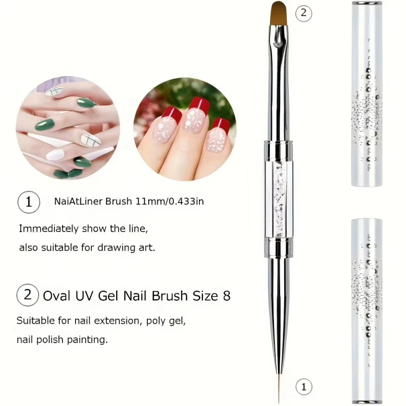 Pinceau professionnel pour nail art - Construction robuste en acier inoxydable