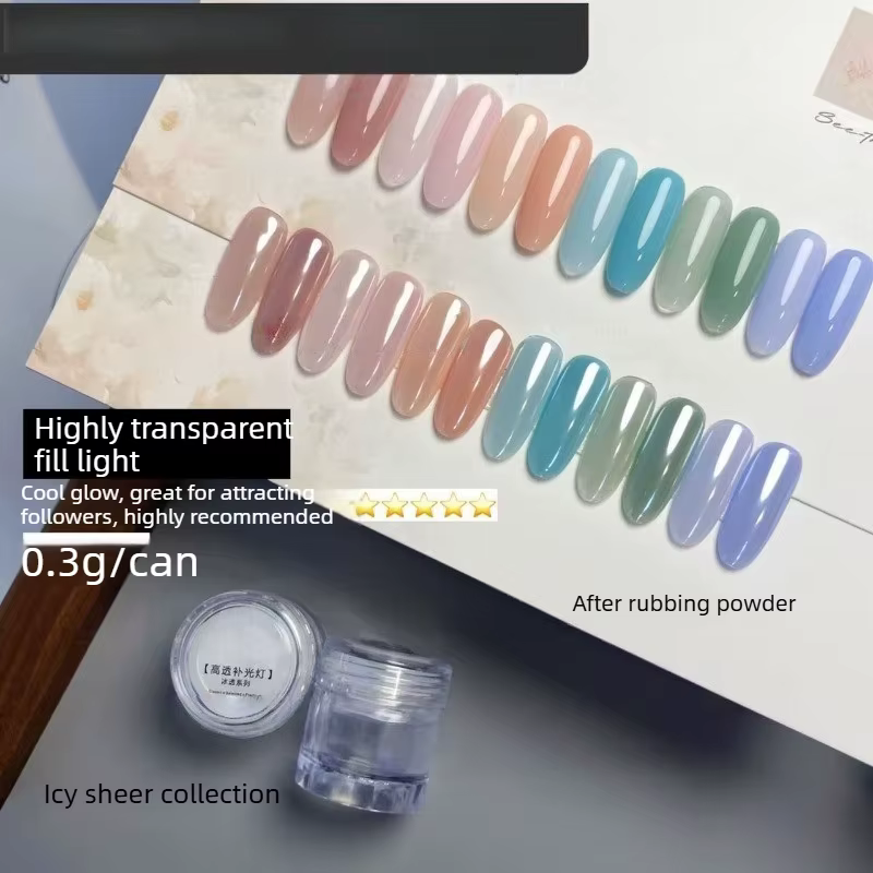 Nouvelle poudre chromée effet miroir Aurora pour ongles