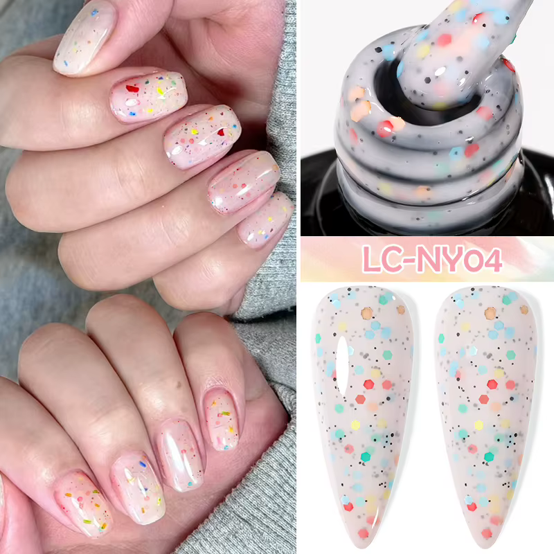LILYCUTE 7ml Macaron crème ongles Gel paillettes