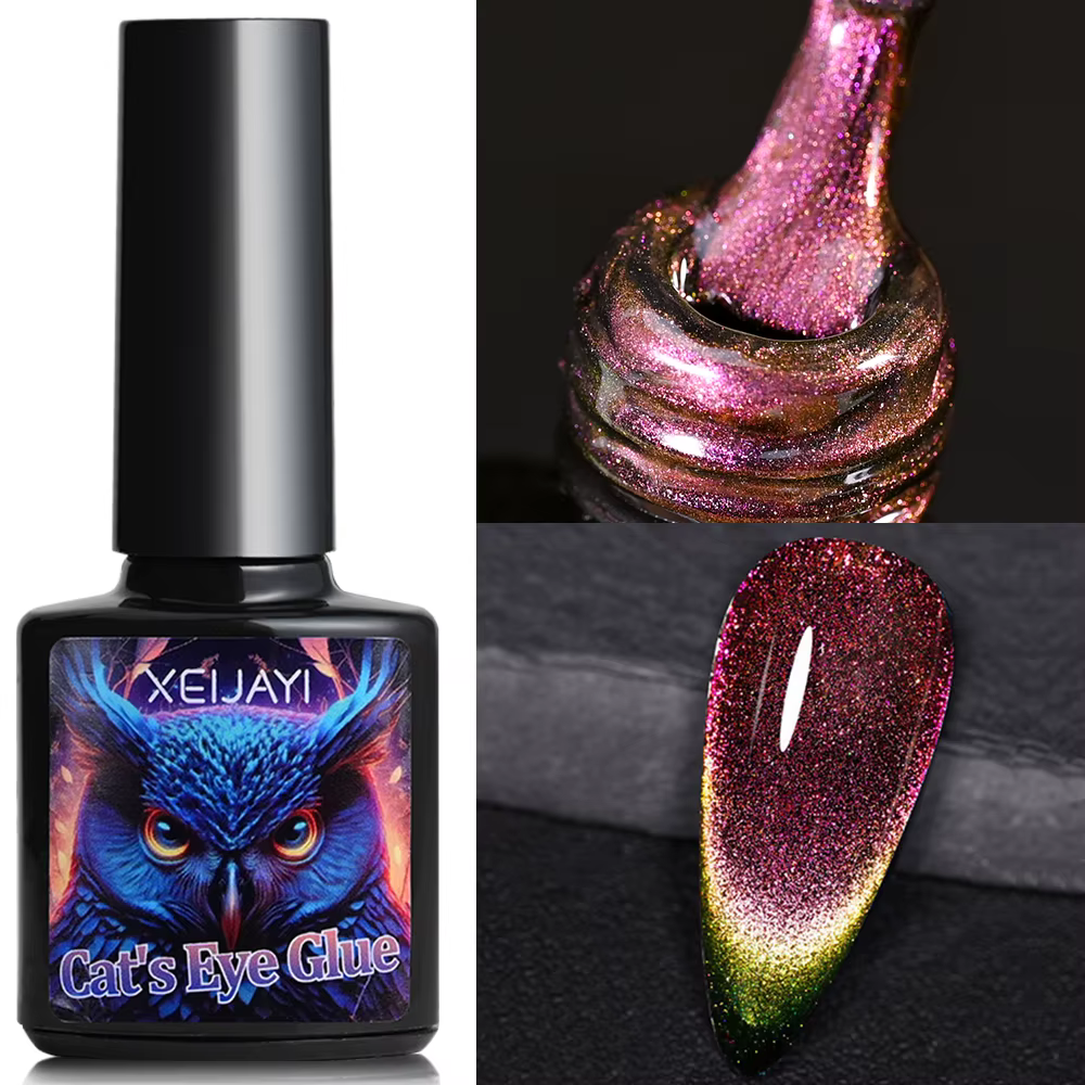 Verhéritage à ongles magnétique chat arc-en-ciel