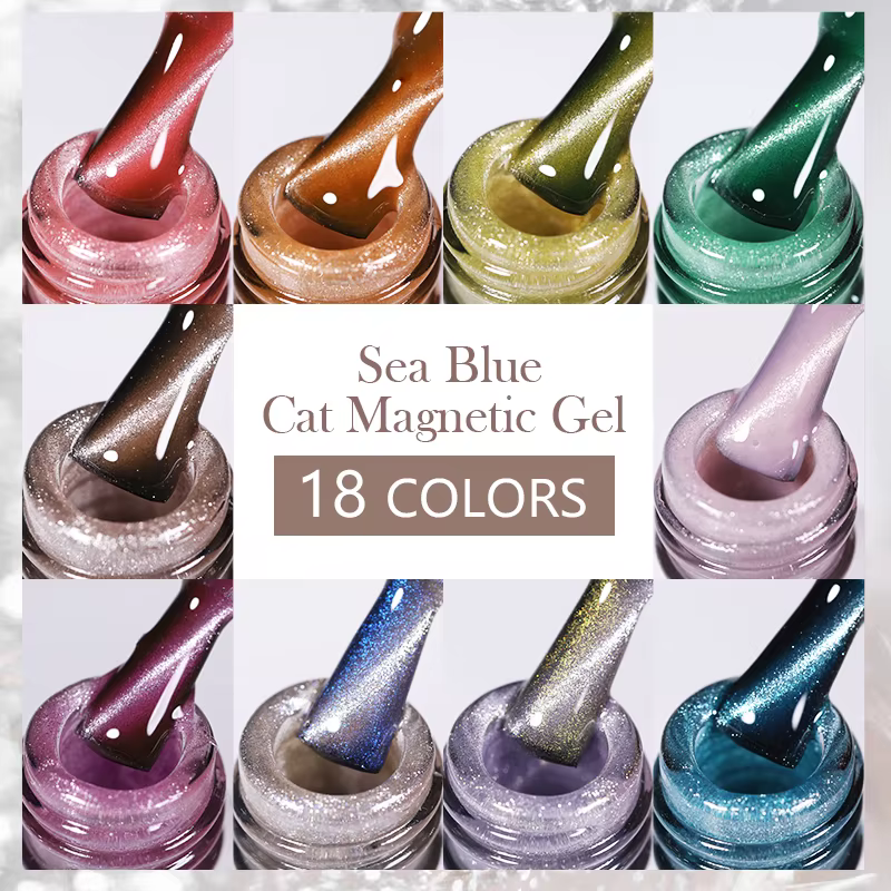 BORN PRETTY – vernis à ongles Gel magnétique chat bleu mer