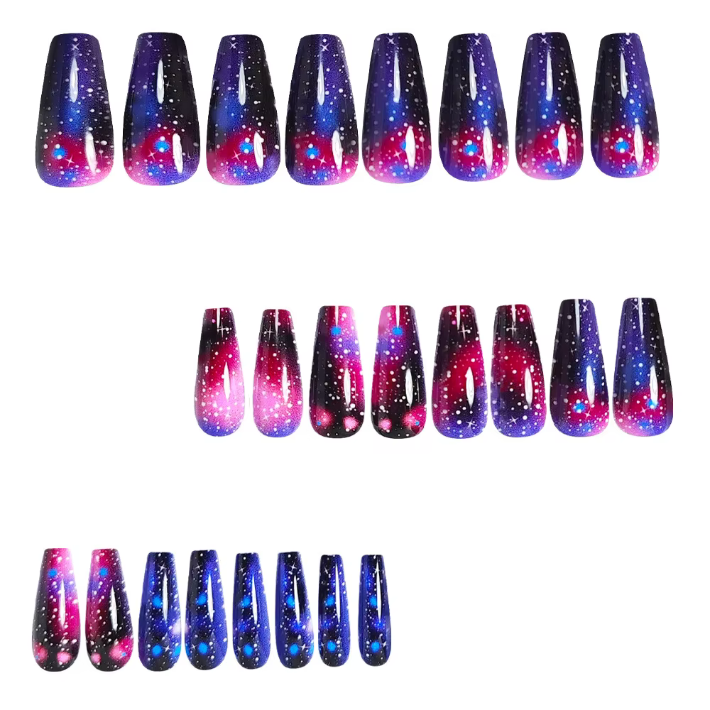 Faux ongles mi-longs pour femmes et filles