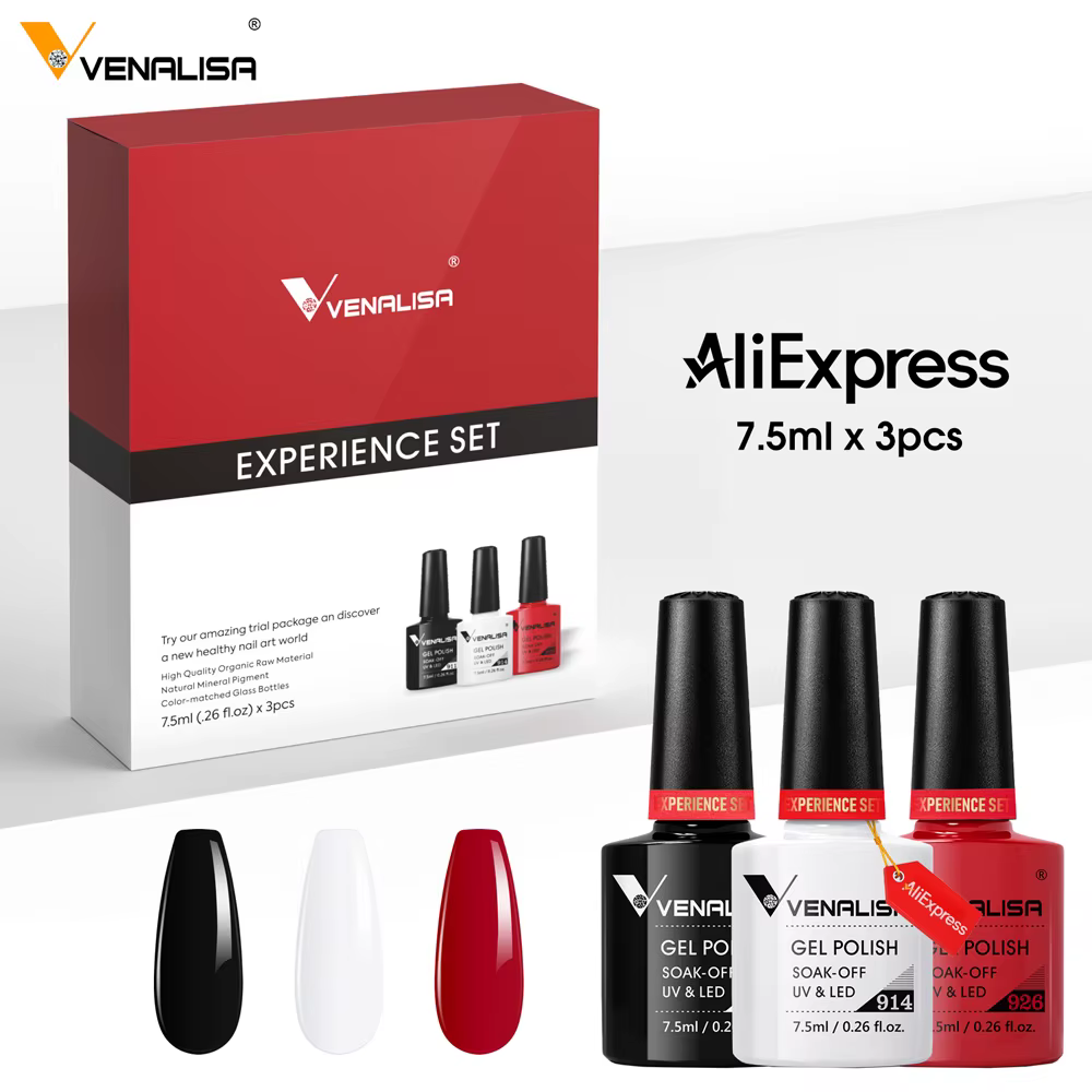 Venalisa 3 pièces/kit magnifique Kit de vernis à ongles de couleur tremper UV LED