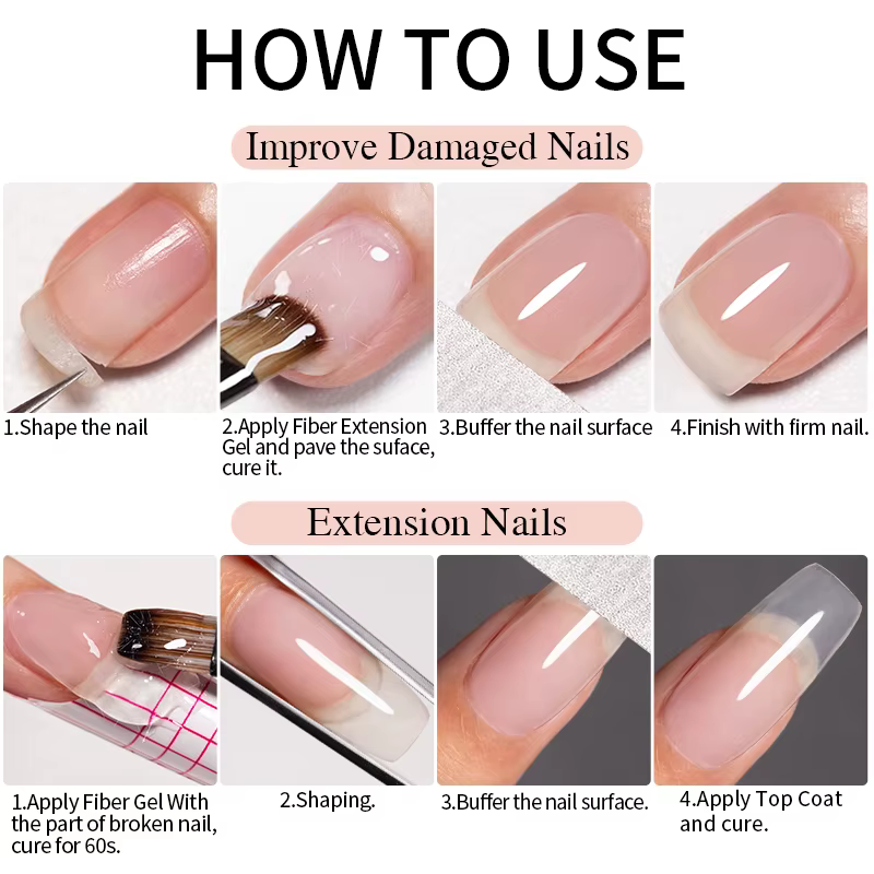 PUENTE 100g vernis à ongles Gel d'extension en fibre de verre Transparent pour renforcer la construction