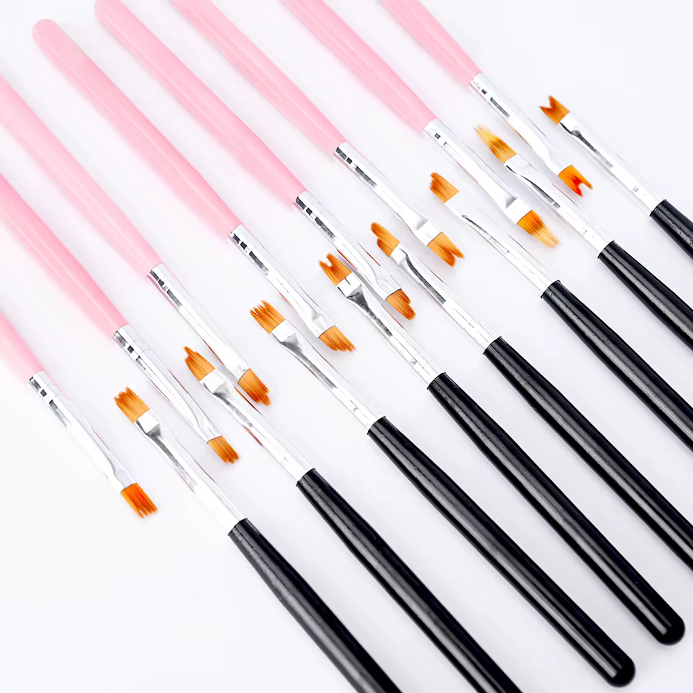 8 pièces/ensemble brosse à ongles dentelle Ombre Design acrylique