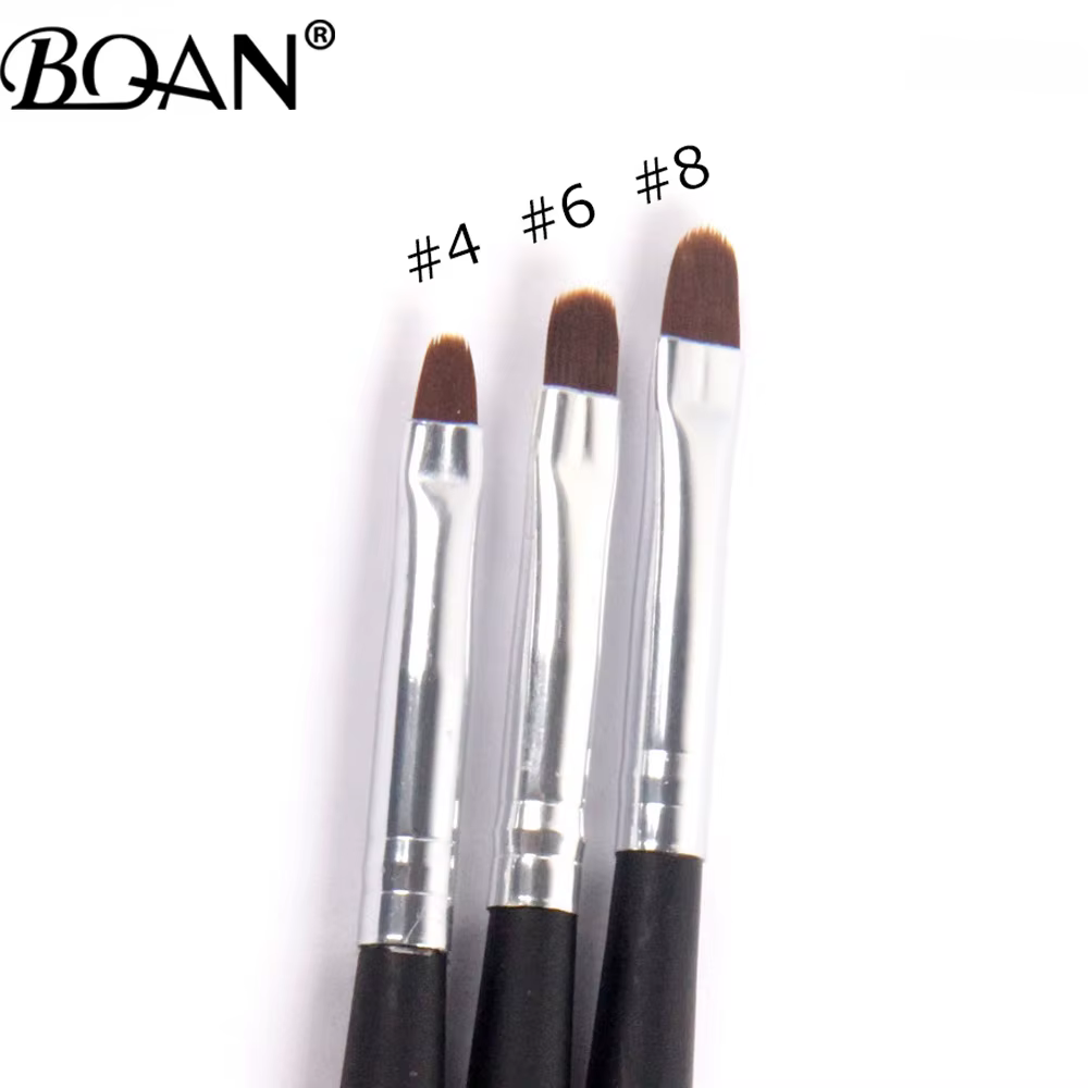 BQAN # 4 # 6 # 8 # 10 Pinceaux à ongles noirs pour gel UV
