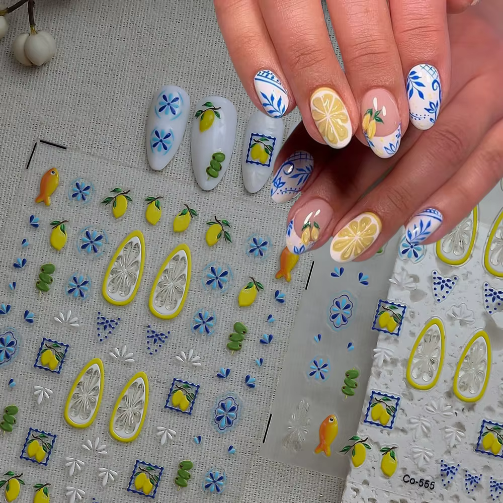 Autocollants pour ongles motif citron