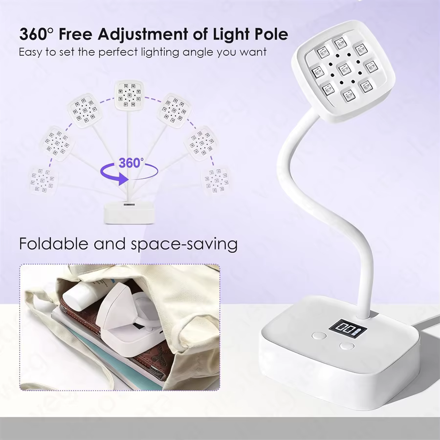 Lampe uv led ongles professionnel sans fil rechargeable